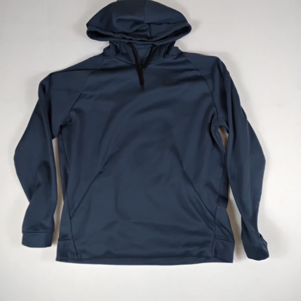 Nike Dri-Fit Men's M Navy Blue Hooded Hoodie Pullover Sweatshirt Barely Worn